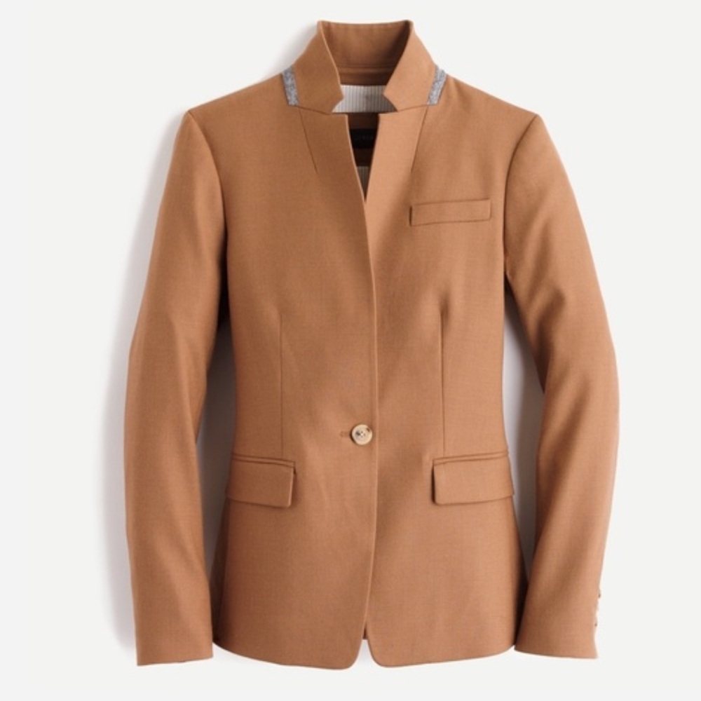 J. Crew Tan Regent Wool Blazer in Neutral Camel Size 0